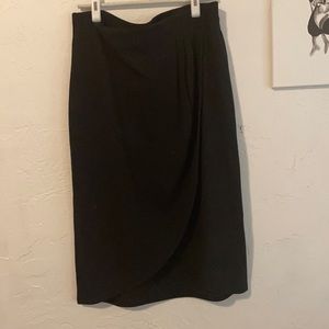 Black wrap front skirt